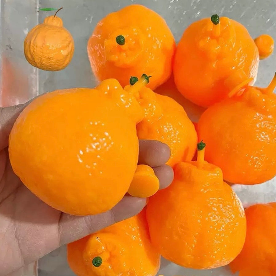 Crunchy Orange Bead & Clay Base Stress Ball Squishy Stress Relief Decompression Toy