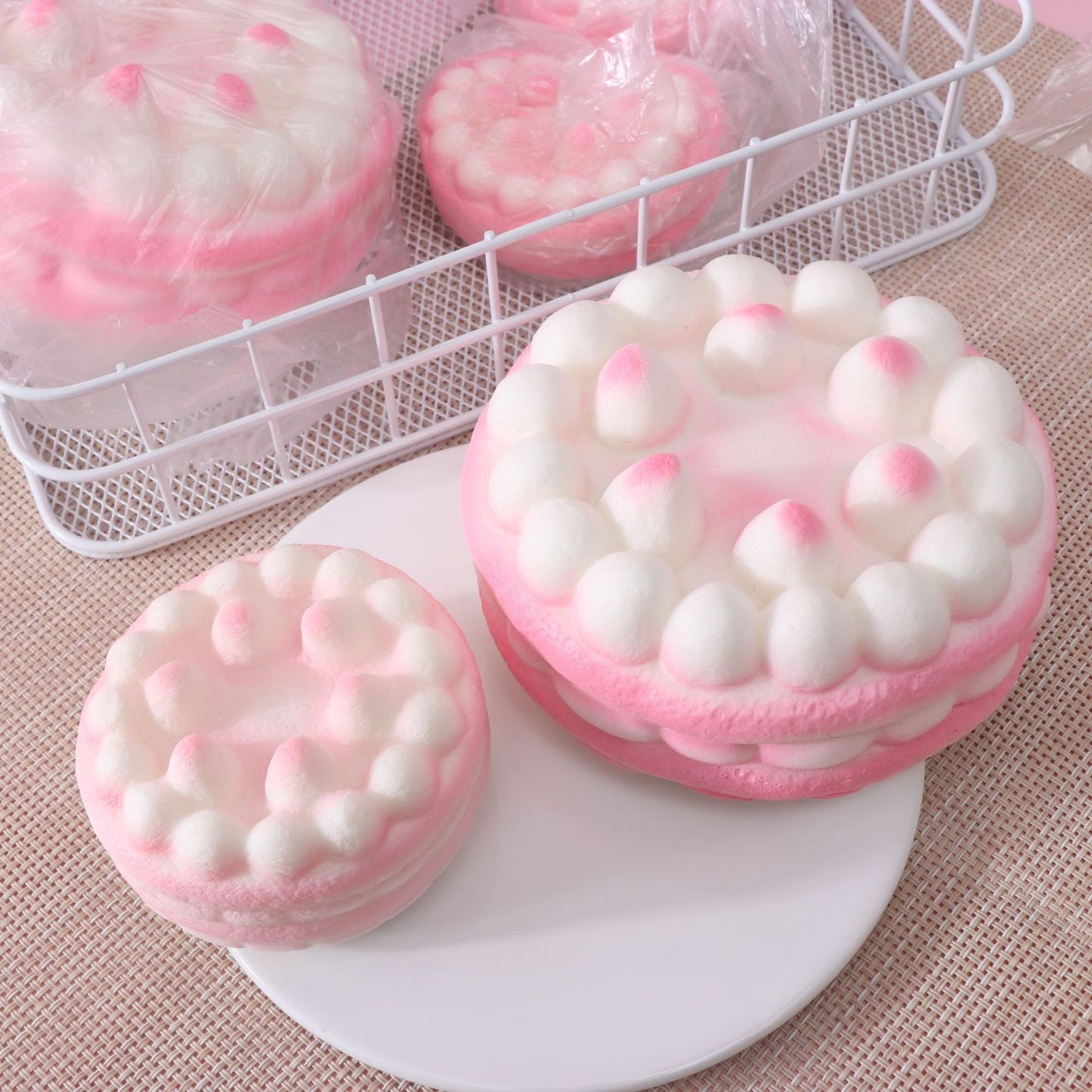 Slow Rising Squishy Pink Cake Stress Relief Decompression Toy