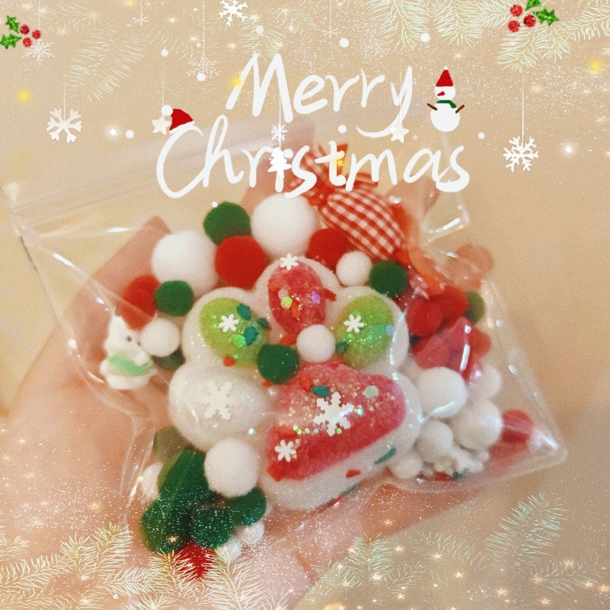 Handmade Silicone Christmas Cat's Paw Taba Squishy Toy