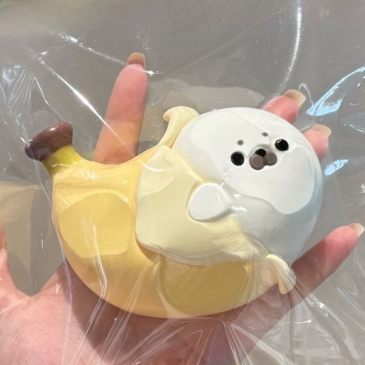 Handmade Seal & Banana Taba Squishy Toy