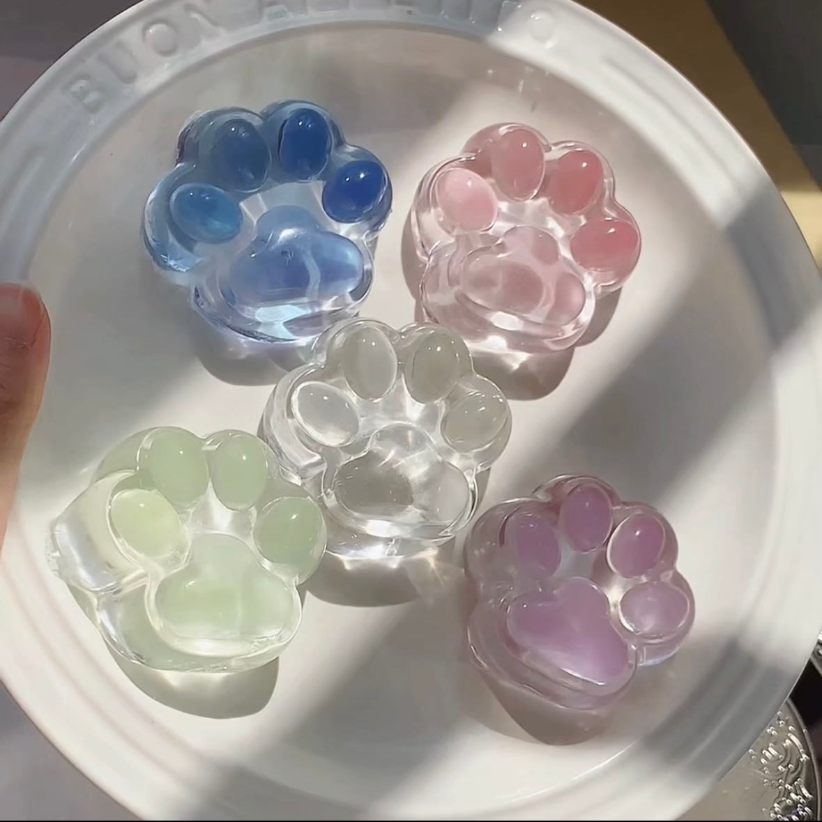 50g Handmade Silicone Transparent  Cat's Paw Squishy Toy