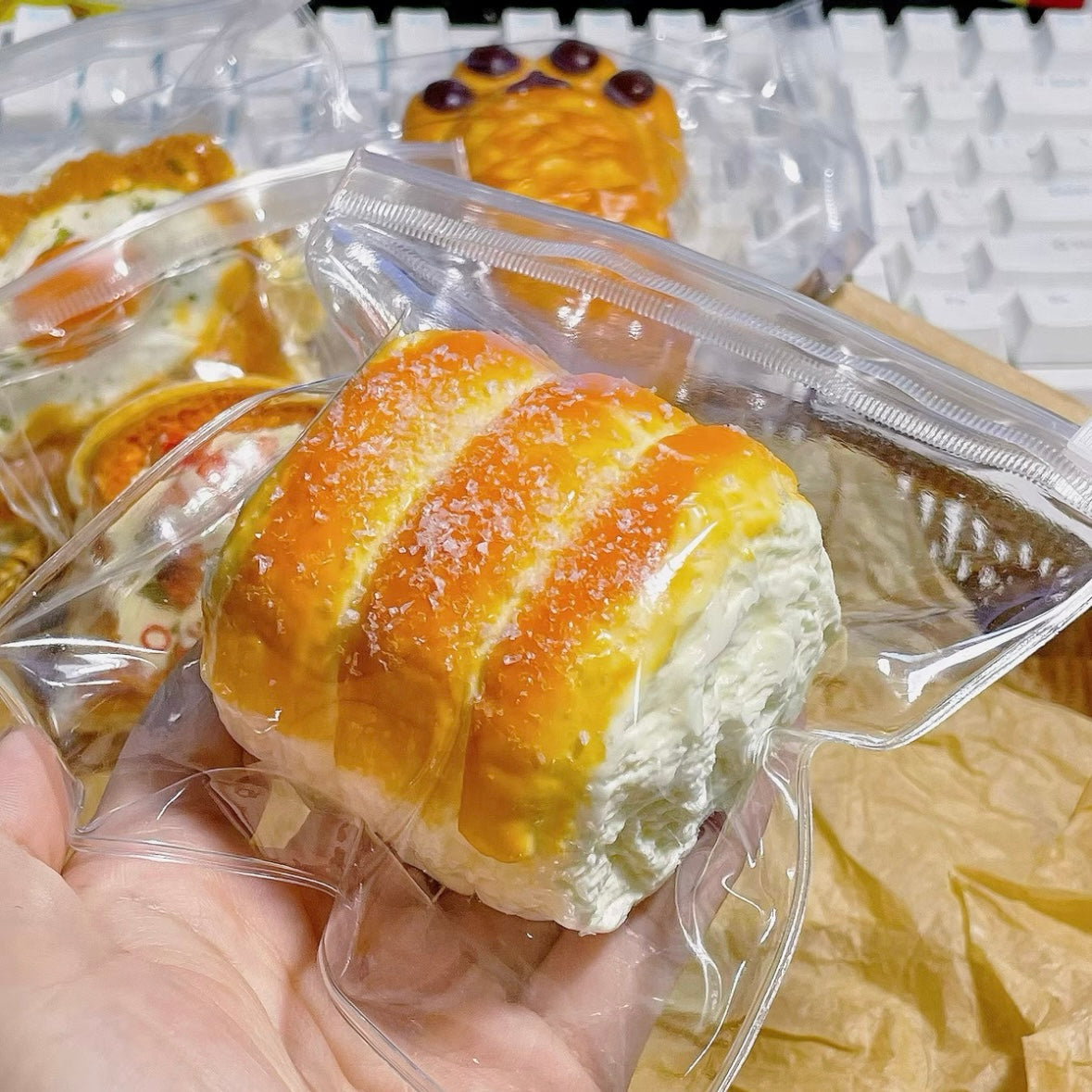 160g Handmade Silicone Bread Taba Squishy Toy