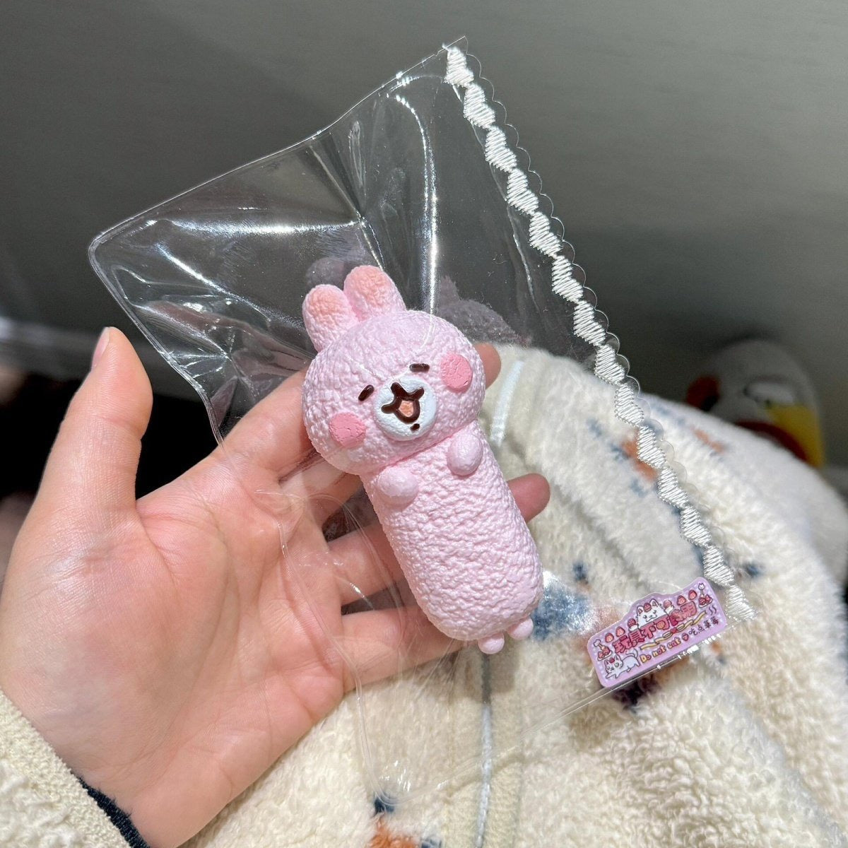 Handmade Pink Mini Bunny Rabbit Taba Squishy Toy