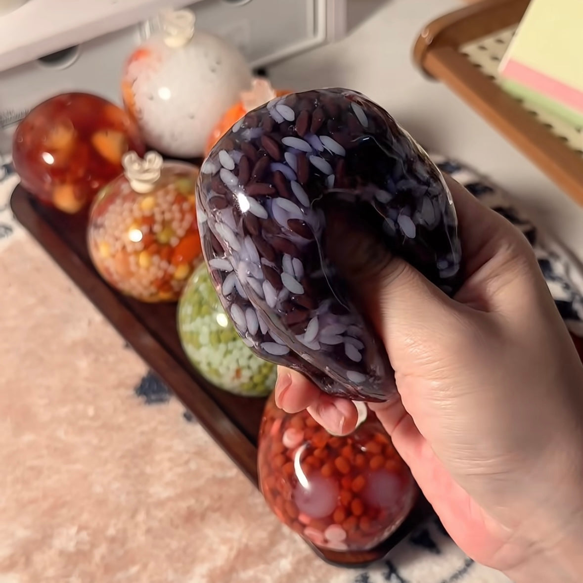 Rice Ball Collection Stress Ball Squishy Stress Relief Decompression Toy - Zip-tie Closure