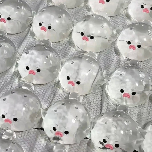 Transparent Puffer Fish Stress Relief Taba Squishy Toy