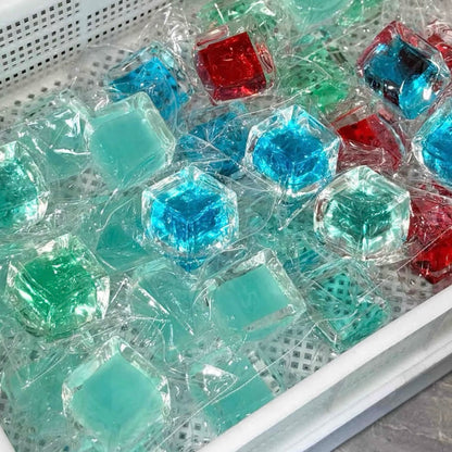 250g Handmade Transparent Ice Cube Taba Squishy Toy (Flowing Liquid in The Middle)(Liquid Squishy)