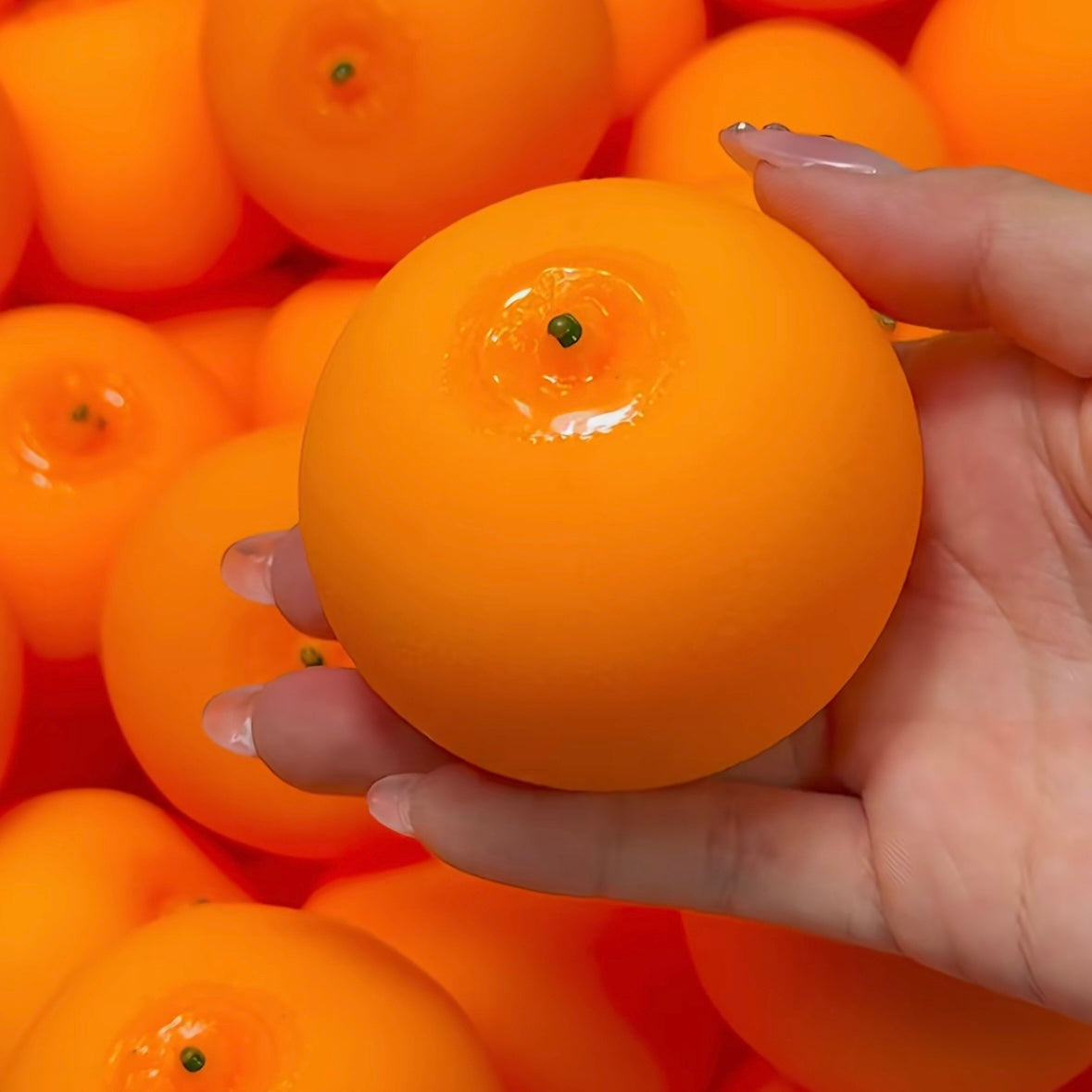 Crunchy Orange Bead & Clay Base Stress Ball Squishy Stress Relief Decompression Toy