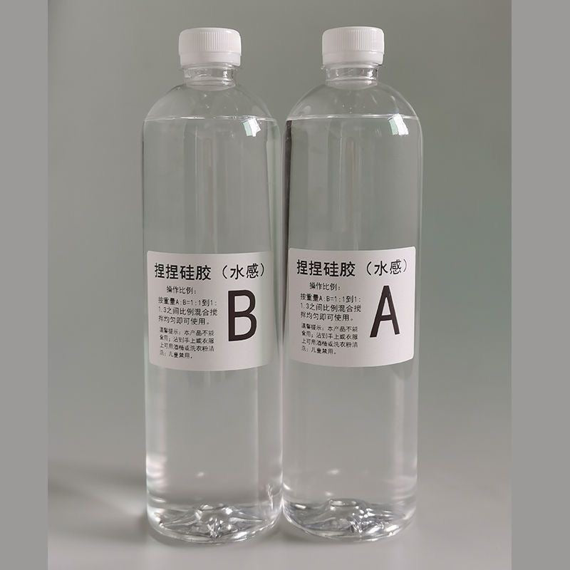 1000g Transparent Liquid Squishy Silicone Glue Kit, No Odor, for Squishy Toy Making