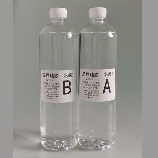1000g Transparent Liquid Squishy Silicone Glue Kit, No Odor, for Squishy Toy Making