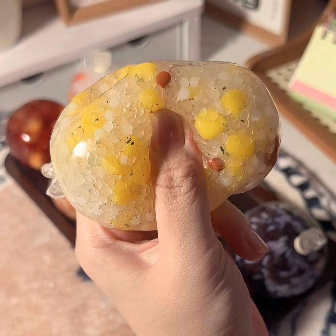 Rice Ball Collection Stress Ball Squishy Stress Relief Decompression Toy - Zip-tie Closure