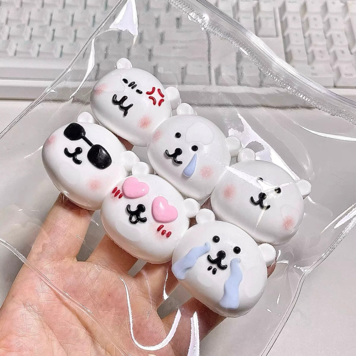 Handmade Silicone 6pcs Mini Chiikawa Taba Squishy Toy