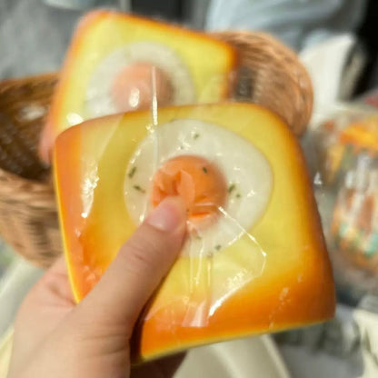 Slow Rising Squishy Egg Toast Stress Relief Decompression Toy