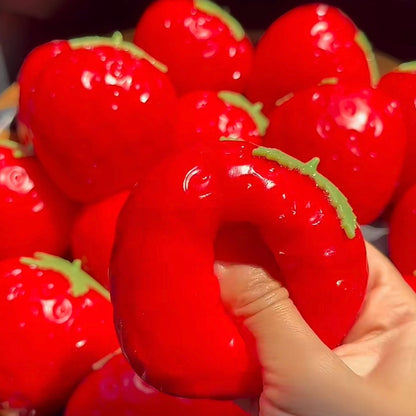 Crunchy Strawberry Shape Bead & Clay Base Stress Ball Squishy Stress Relief Decompression Toy