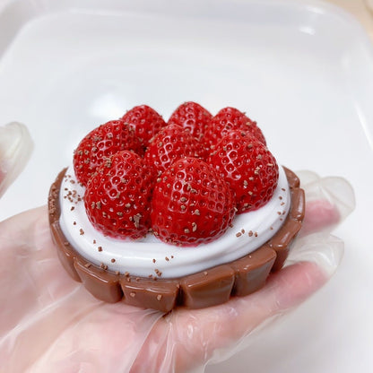 Handmade Silicone Raspberry Strawberry Tart Stress Relief Squishy Toy